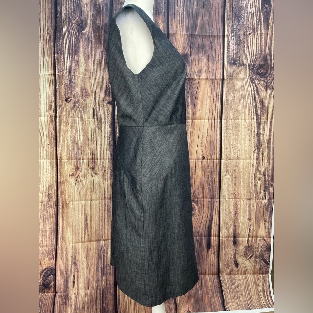 Calvin Klein gray cotton blend V-neck dress women’s size 6 Calvin Klein - Picture 4 of 13